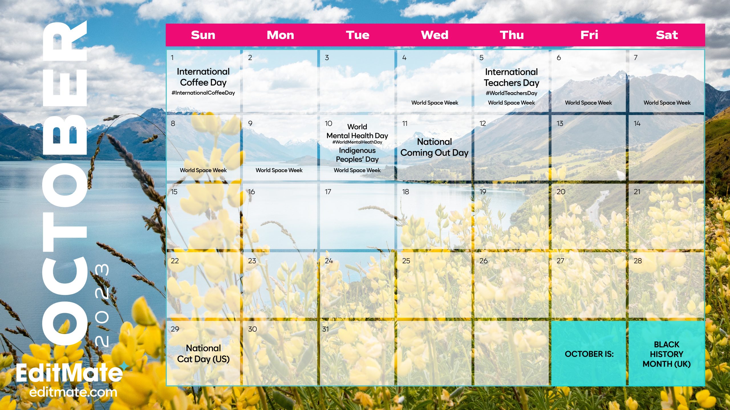 october 2023 social media holiday calendar